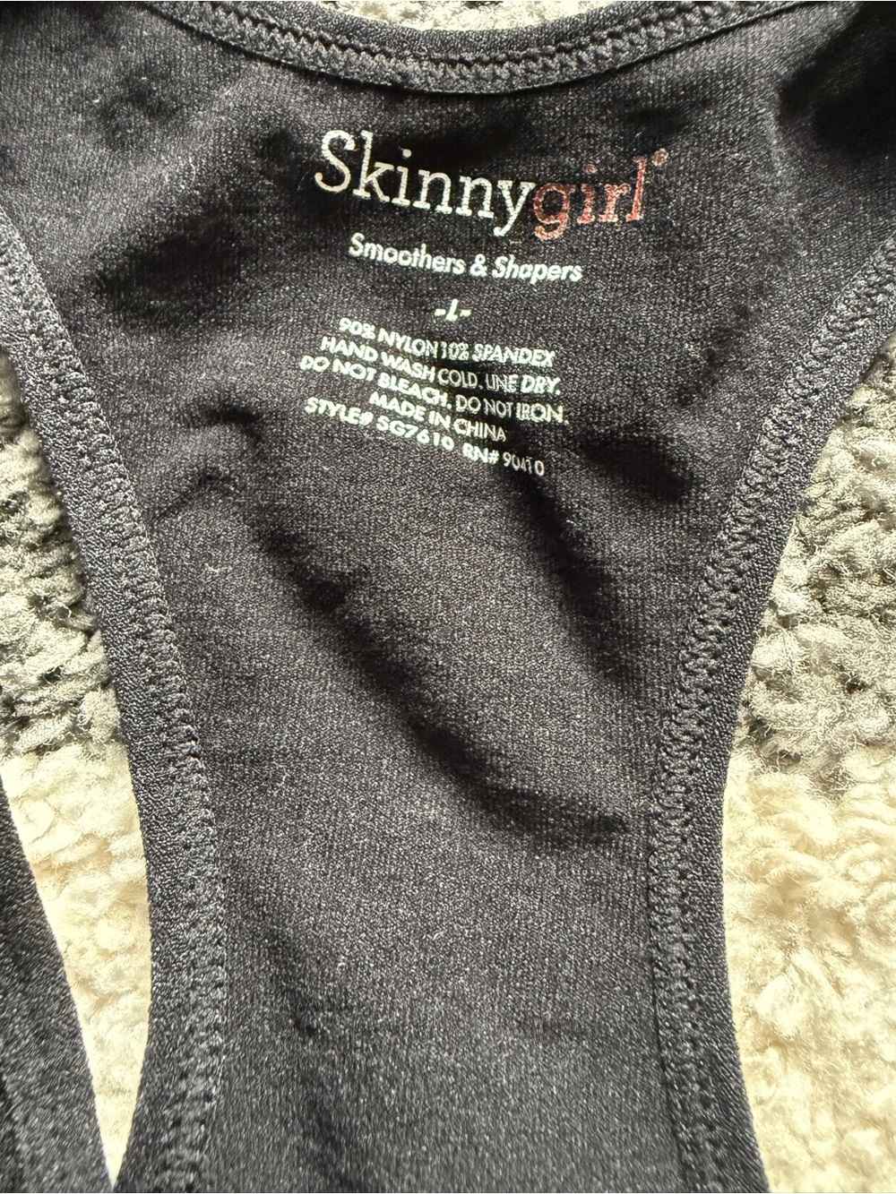 Skinny Girl Smoothers & Shapers Black Racerback Tank- Large - Picture 2 of 3